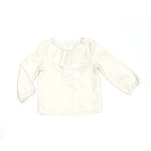 Janie and Jack Pink Label Ivory Ruffled Blouse